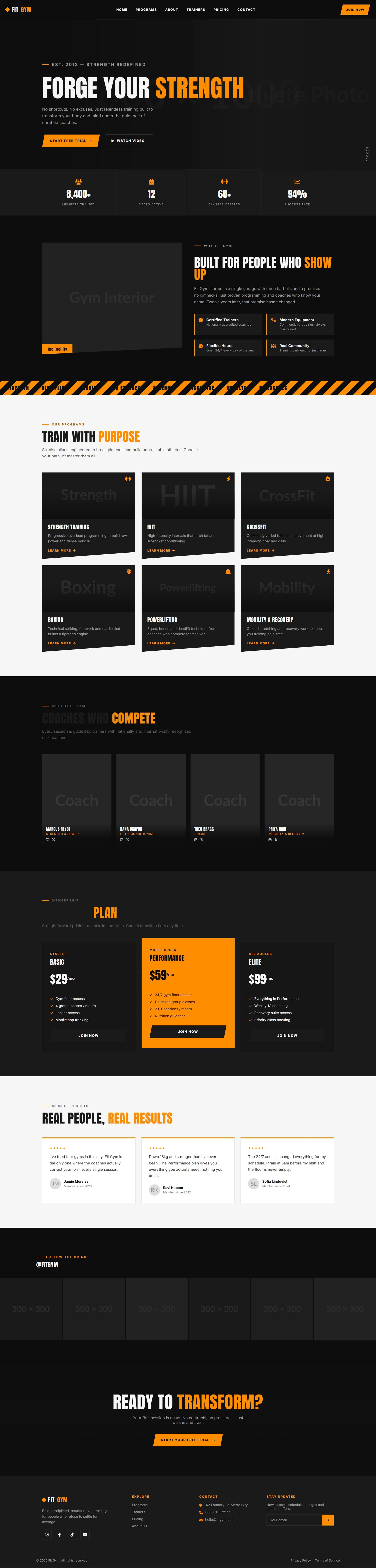 Fit Gym — Website Company Profile